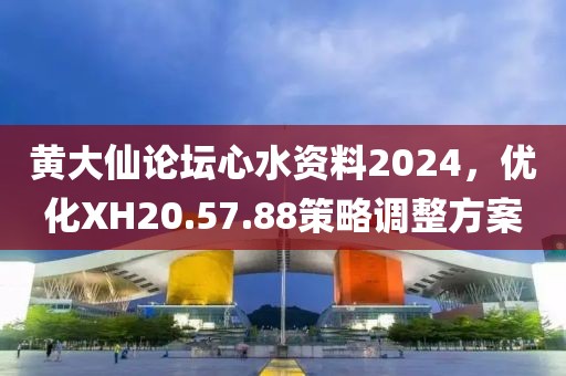 黄大仙论坛心水资料2024，优化XH20.57.88策略调整方案