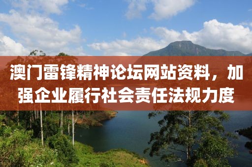 澳门雷锋精神论坛网站资料，加强企业履行社会责任法规力度