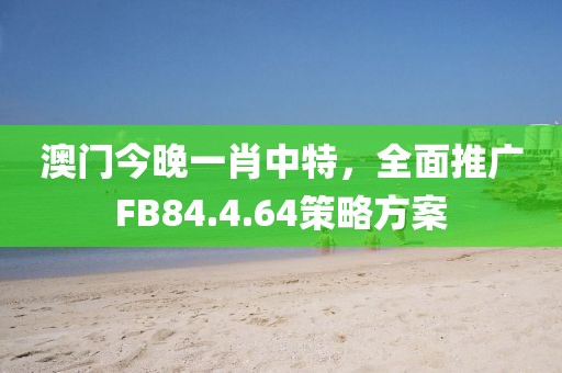 澳门今晚一肖中特，全面推广FB84.4.64策略方案