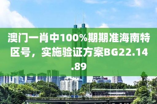 澳门一肖中100%期期准海南特区号，实施验证方案BG22.14.89