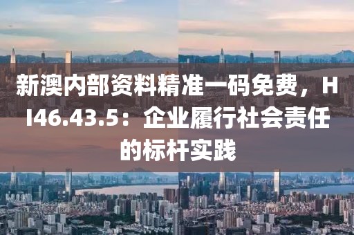 新澳内部资料精准一码免费，HI46.43.5：企业履行社会责任的标杆实践