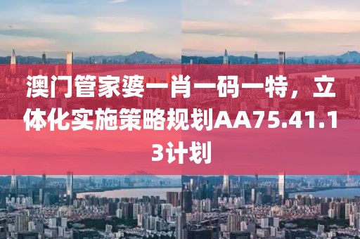 澳门管家婆一肖一码一特，立体化实施策略规划AA75.41.13计划