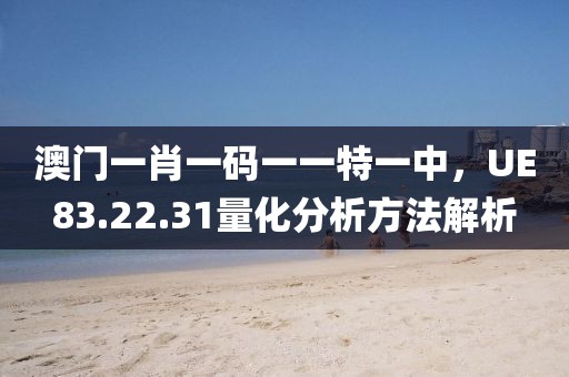 澳门一肖一码一一特一中，UE83.22.31量化分析方法解析