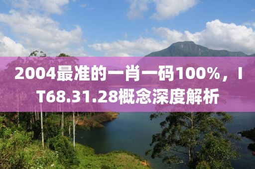 2004最准的一肖一码100%，IT68.31.28概念深度解析