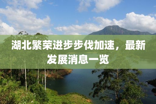 湖北繁荣进步步伐加速，最新发展消息一览