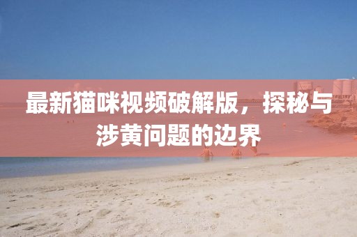 最新猫咪视频破解版，探秘与涉黄问题的边界