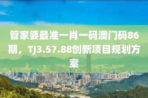 管家婆最准一肖一码澳门码86期，TJ3.57.88创新项目规划方案