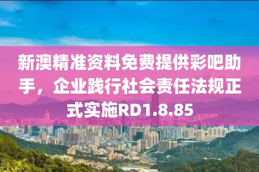 新澳精准资料免费提供彩吧助手，企业践行社会责任法规正式实施RD1.8.85