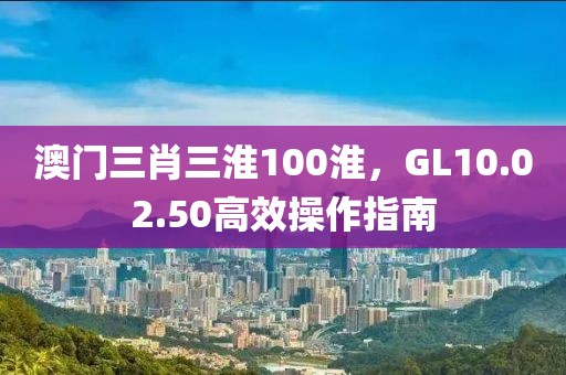 澳门三肖三淮100淮，GL10.02.50高效操作指南