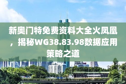 新奥门特免费资料大全火凤凰，揭秘WG38.83.98数据应用策略之道