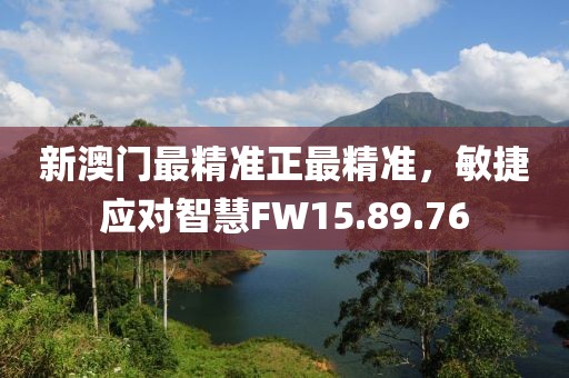 新澳门最精准正最精准，敏捷应对智慧FW15.89.76