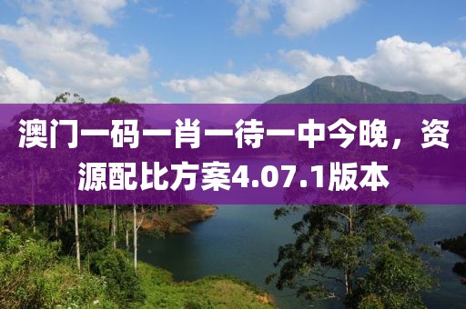澳门一码一肖一待一中今晚，资源配比方案4.07.1版本