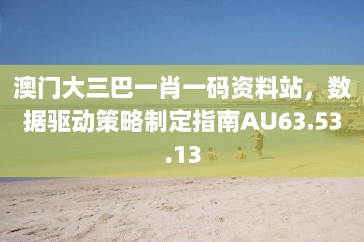 澳门大三巴一肖一码资料站，数据驱动策略制定指南AU63.53.13
