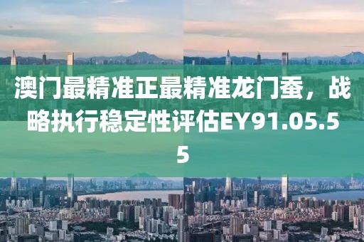 澳门最精准正最精准龙门蚕，战略执行稳定性评估EY91.05.55