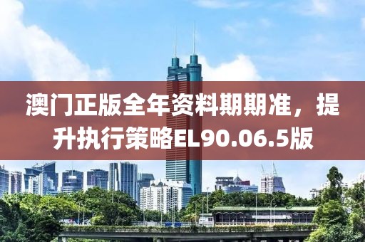 澳门正版全年资料期期准，提升执行策略EL90.06.5版