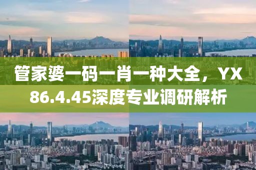管家婆一码一肖一种大全，YX86.4.45深度专业调研解析