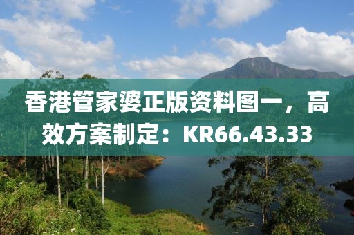 香港管家婆正版资料图一，高效方案制定：KR66.43.33