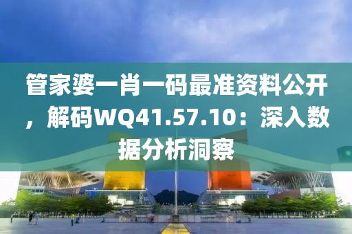 管家婆一肖一码最准资料公开，解码WQ41.57.10：深入数据分析洞察