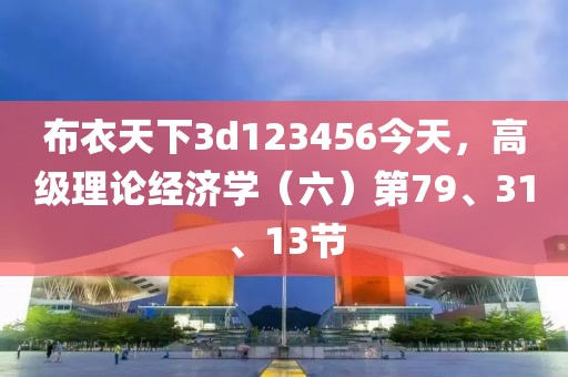 布衣天下3d123456今天，高级理论经济学（六）第79、31、13节
